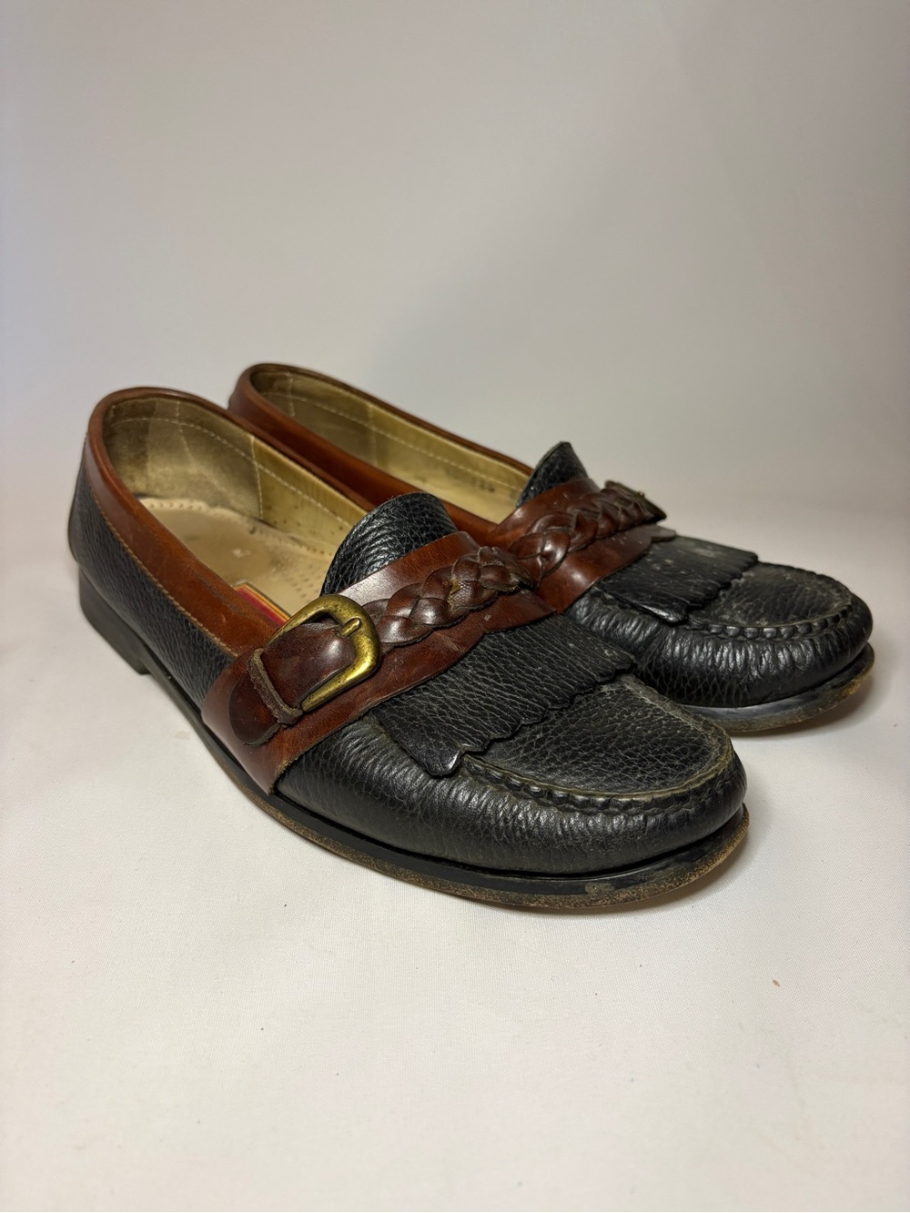 Cole‎ Haan Country Kiltie Loafers Vintage Two-Tone Moccasin Academia Size 8.5